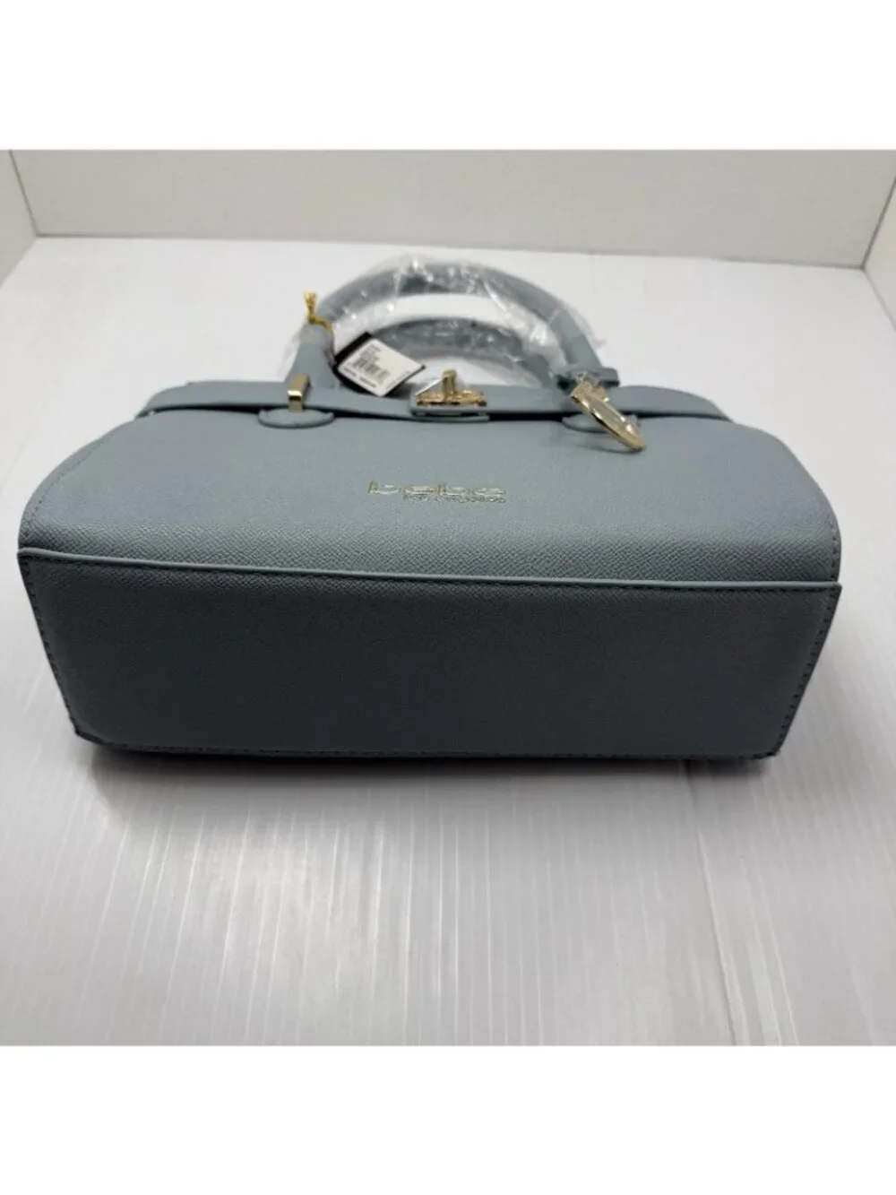 Bebe Los Angeles Evie Satchel NWT Light Blue Gold Hardware Crossbody Bag Work